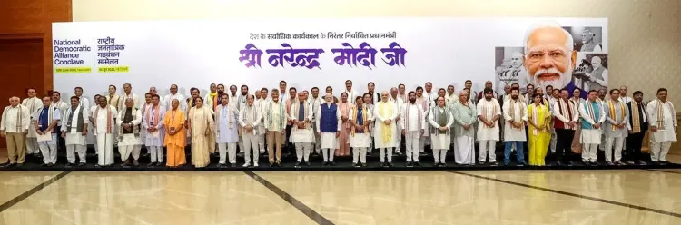 CM Saini Greets PM Modi at NDA Meet in New Delhi