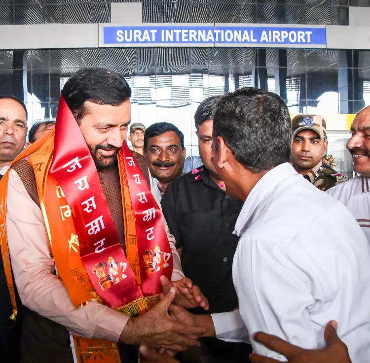 CM Saini lands in Surat for investors meet