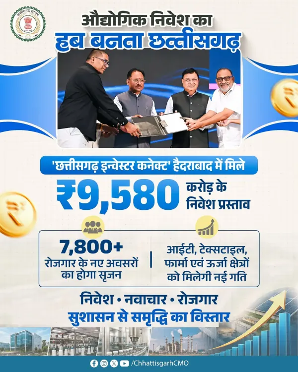 CM Sai's Chhattisgarh Draws ₹9,580 Cr at Hyderabad Investor Meet