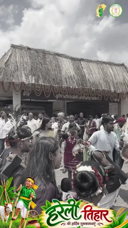 CM Sai's Office Celebrates Hareli Tihar With Folk Drums and Gedi Dance