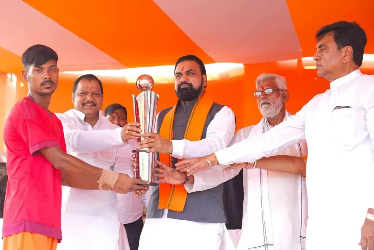 CM Samrat Choudhary Awards Trophy at Tarapur Football Tournament