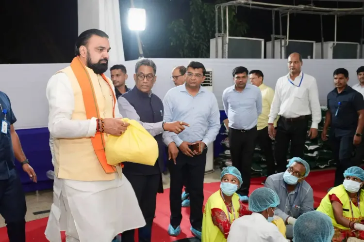 CM Samrat Choudhary inspects flood relief packaging in Patna