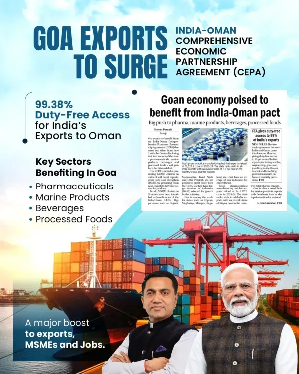 CM Sawant Hails India-Oman CEPA, Eyes Goa Export Boost