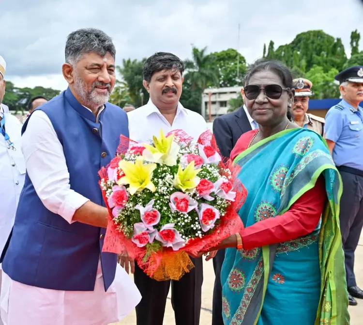 CM Shivakumar, Governor Gehlot bid farewell to President Murmu