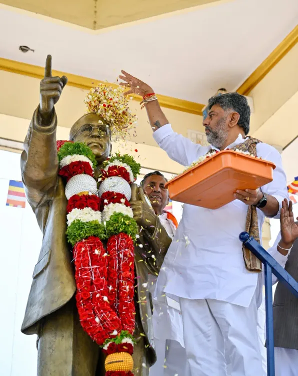 CM Shivakumar inaugurates Ambedkar Bhavan in Kollegal