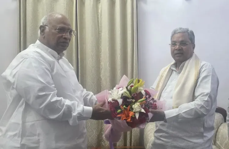 CM Siddaramaiah meets Kharge in Delhi, wishes him on birthday