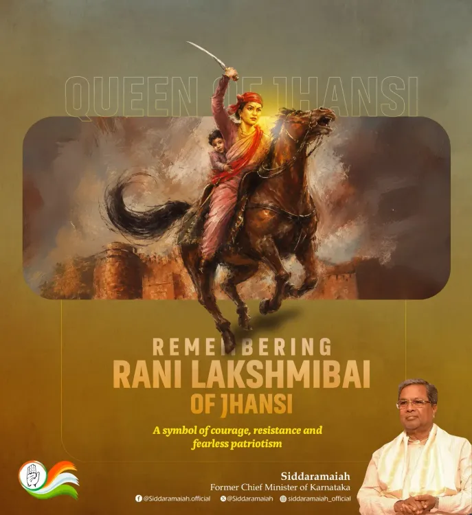 CM Siddaramaiah Pays Tribute to Rani Lakshmibai on Death Anniversary