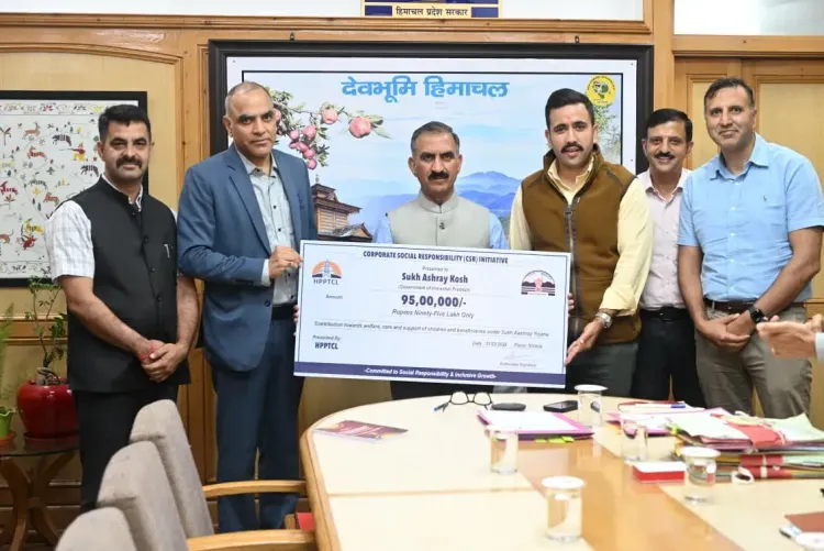 CM Sukhu Receives Rs 95 Lakh CSR Cheque for Sukh-Ashray Kosh
