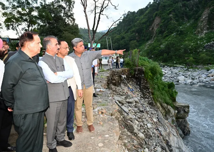 CM Sukhu Reviews Landslide Damage Near Sheetla Bridge in Chamba
