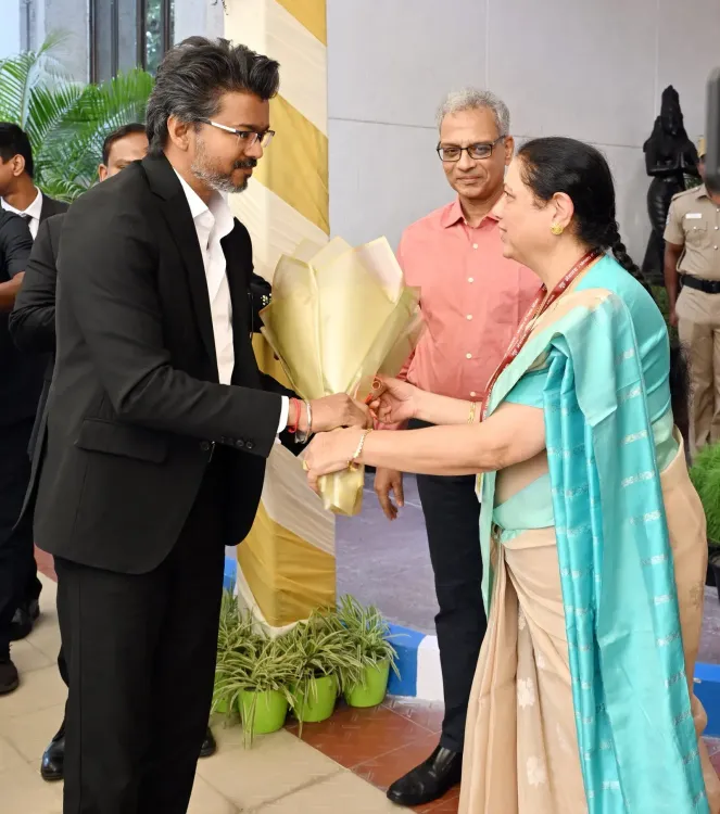 CM Vijay Arrives at Tamil Nadu House in New Delhi