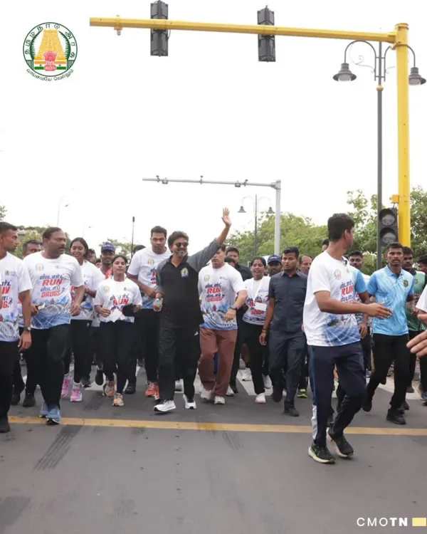CM Vijay Flags Off Anti-Drug Run in Tamil Nadu on UN Day