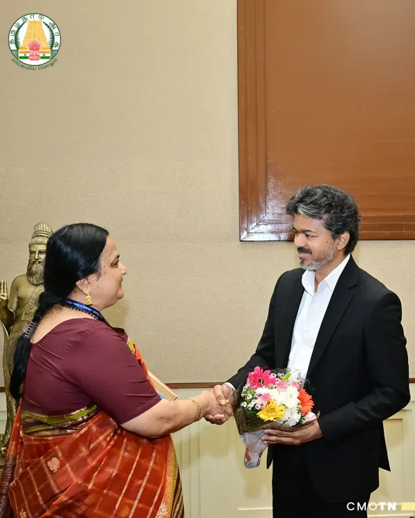 CM Vijay meets JNU Vice Chancellor at Secretariat