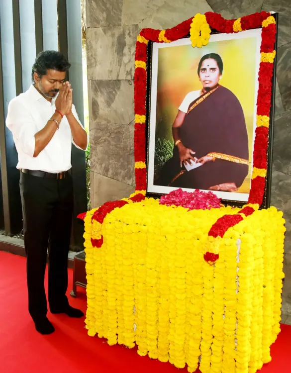 CM Vijay pays floral tribute to freedom fighter Anjalai Ammal