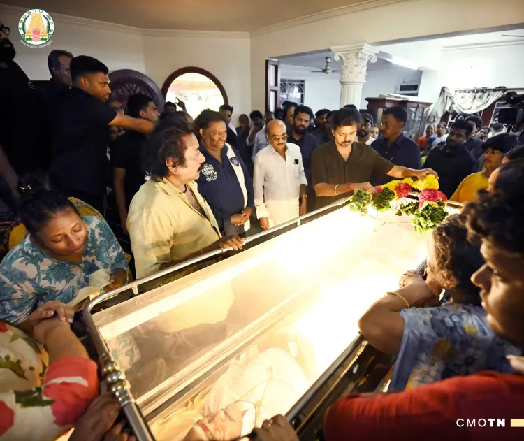 CM Vijay pays tribute to composer Deva at T. Nagar home