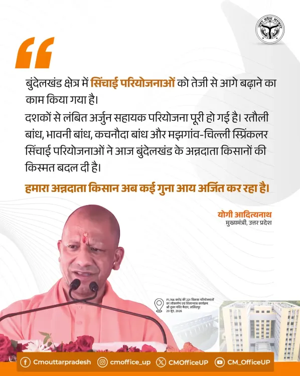 CM Yogi: Bundelkhand irrigation projects transform farmer incomes