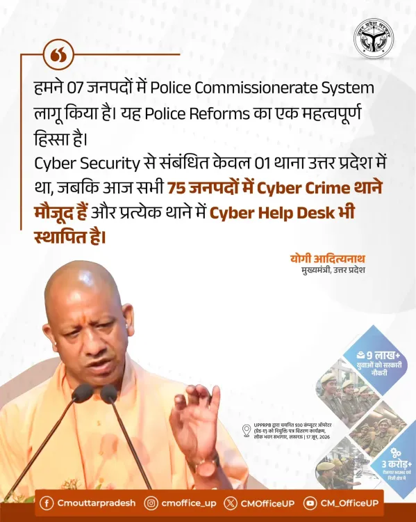 CM Yogi Expands Police Reforms: 7 Commissionerates, 75 Cyber Stations