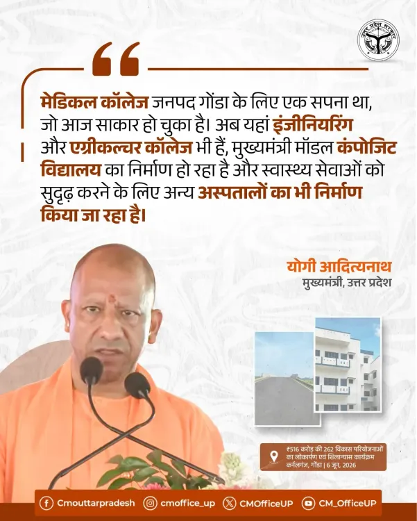 CM Yogi Flags Gonda's Medical College Dream Now Reality