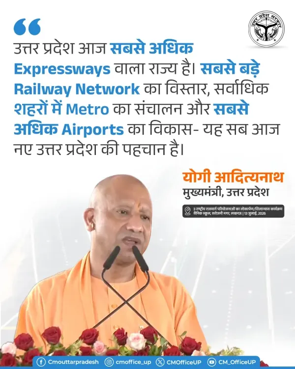 CM Yogi Flags UP's Lead in Expressways, Metro, Airports