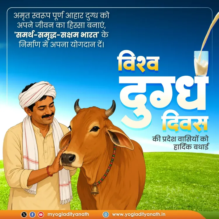CM Yogi Greets Dairy Farmers on World Milk Day