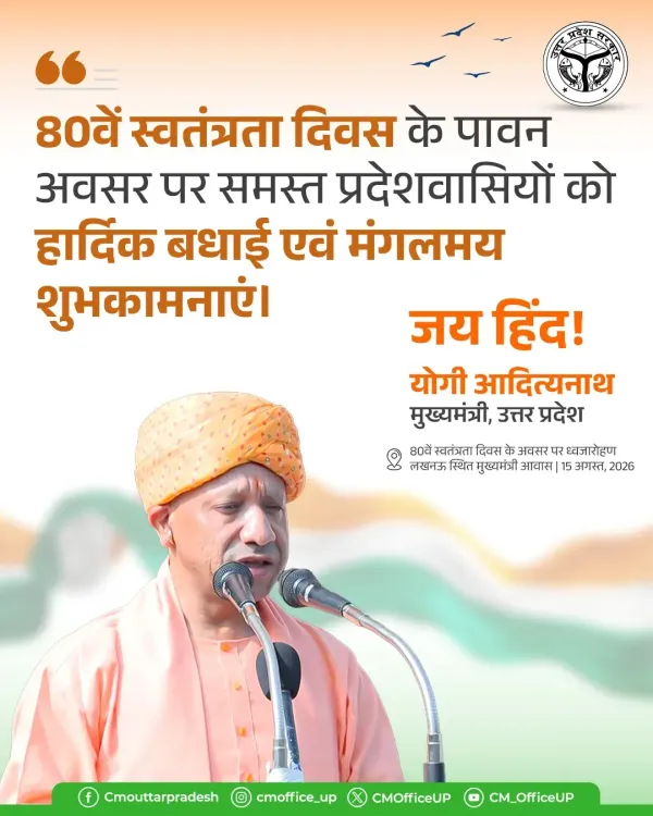 CM Yogi Greets UP on 80th Independence Day