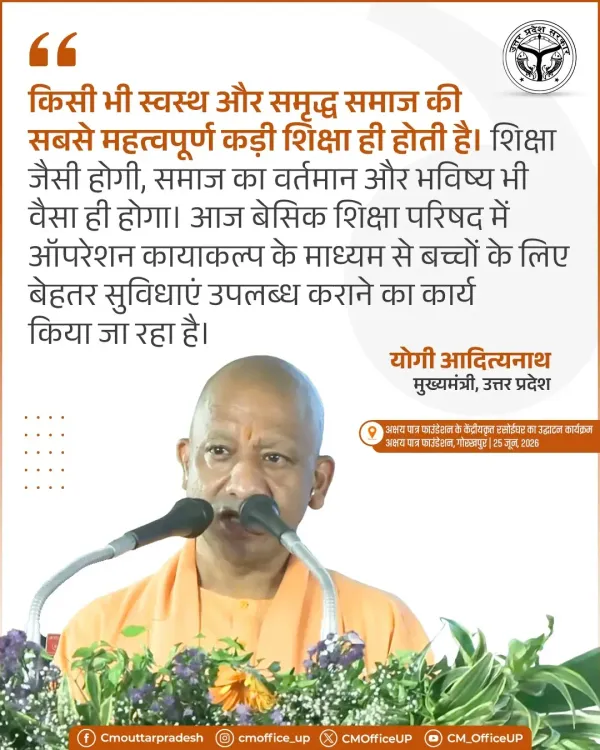 CM Yogi Highlights Operation Kayakalp for UP Schools