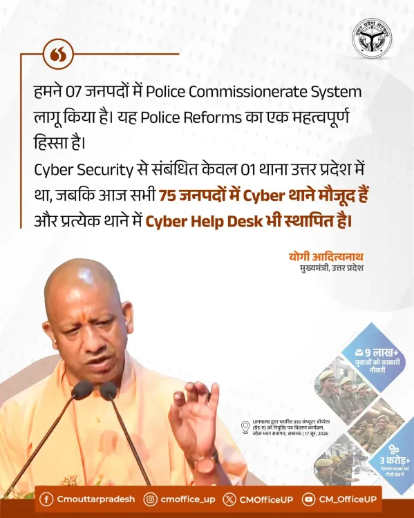 CM Yogi Highlights Police Reforms, Cyber Stations in UP