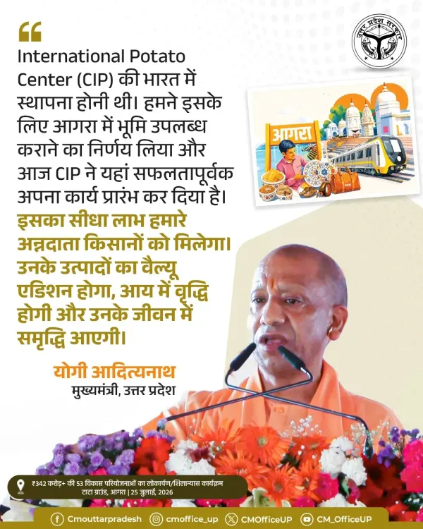 CM Yogi Inaugurates International Potato Center in Agra