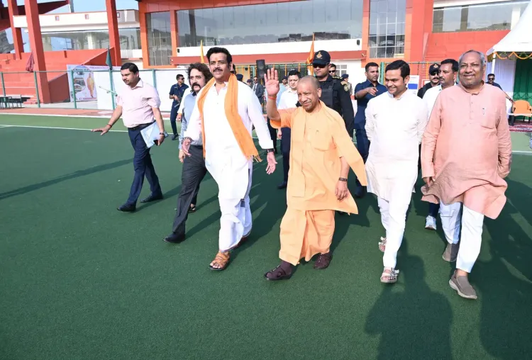 CM Yogi Inspects Gorakhpur Sports College Pavilion