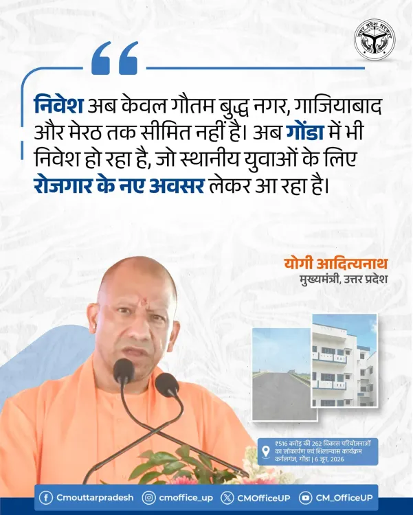 CM Yogi: Investment in UP Now Reaches Gonda, Beyond NCR Belt