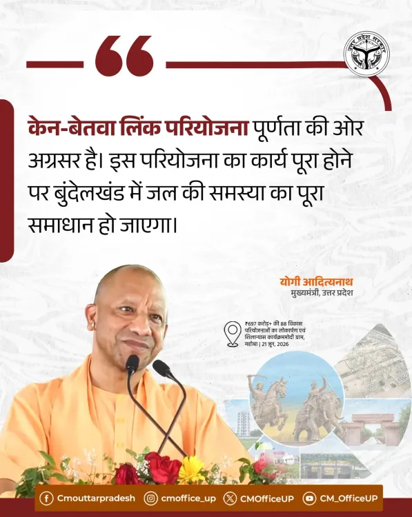 CM Yogi: Ken-Betwa Link Project Nearing Completion