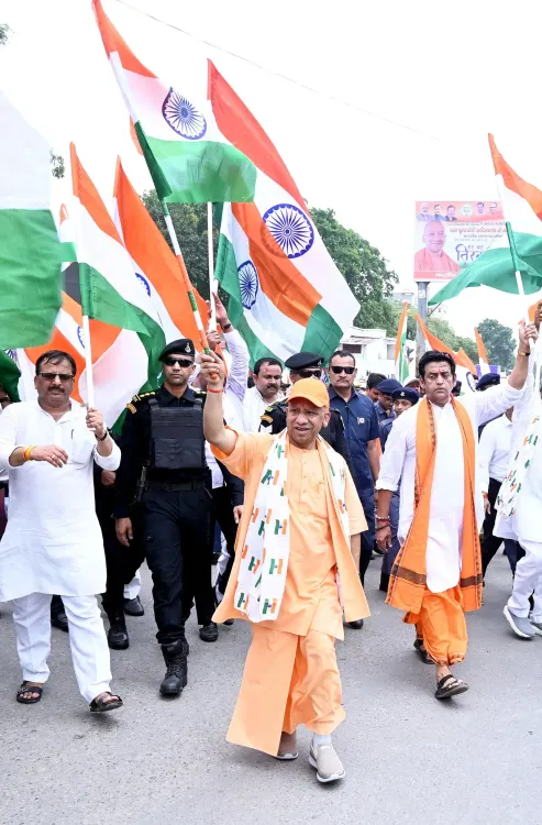 Yogi Adityanath leads Tiranga Yatra in Gorakhpur for Har Ghar Tiranga