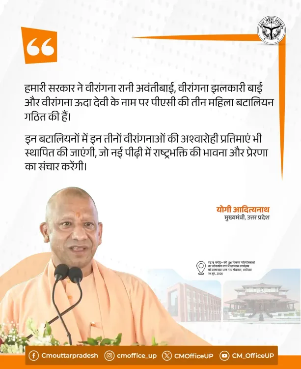 CM Yogi Names Three PAC Women Battalions After 1857 Heroines