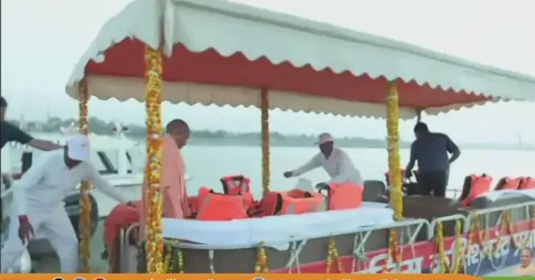 CM Yogi Offers Ganga Puja, Aarti in Prayagraj on Ganga Dussehra