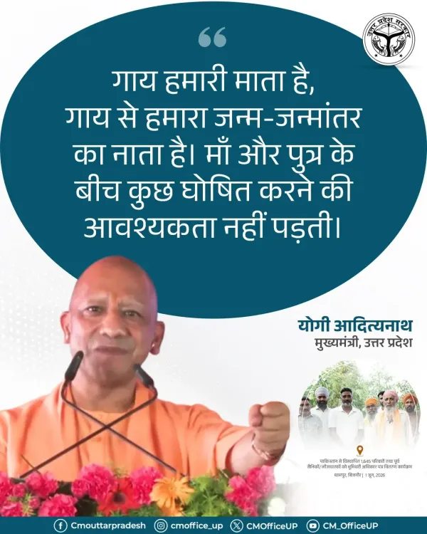 CM Yogi on Cow as Mother: No Declaration Needed