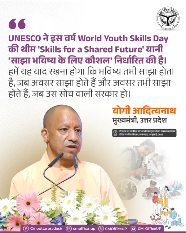 CM Yogi on World Youth Skills Day: Shared Future Needs Shared Opportunity