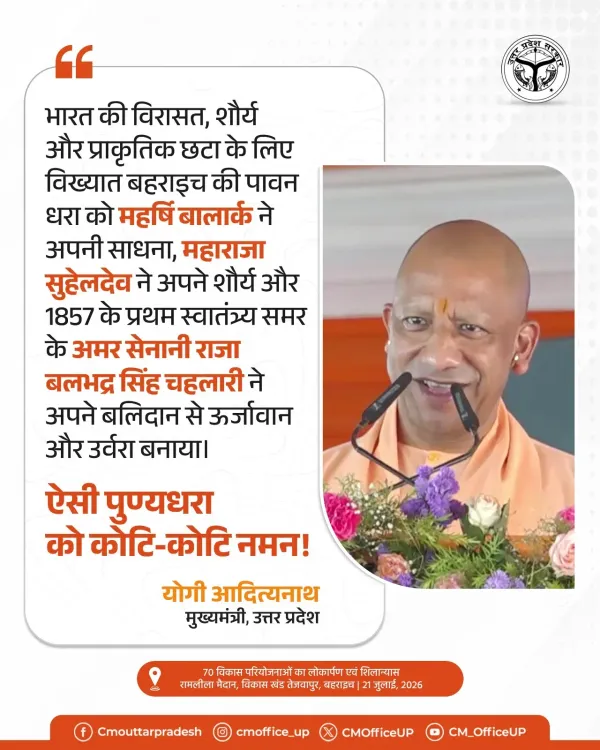 CM Yogi pays tribute to Bahraich's heritage and 1857 heroes