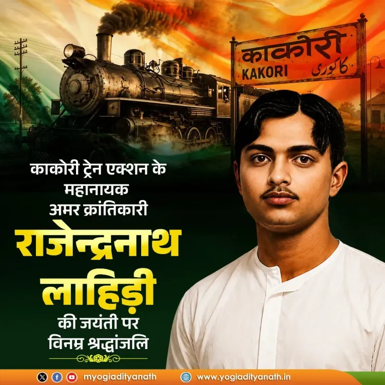 CM Yogi Pays Tribute to Kakori Hero Rajendranath Lahiri