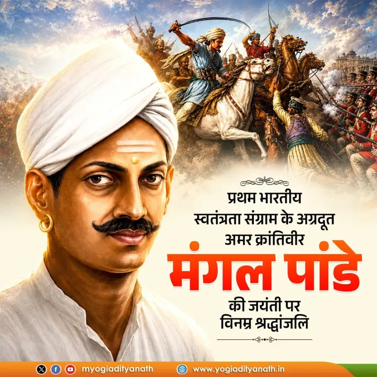 CM Yogi Pays Tribute to Mangal Pandey on Birth Anniversary