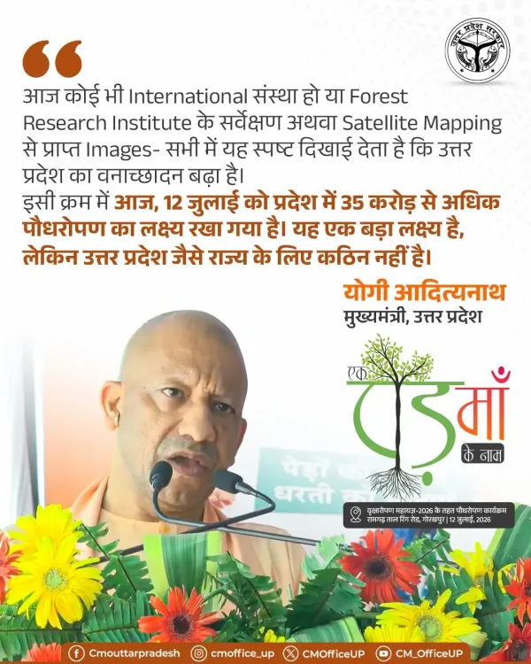CM Yogi sets 35-crore plantation target for UP on July 12