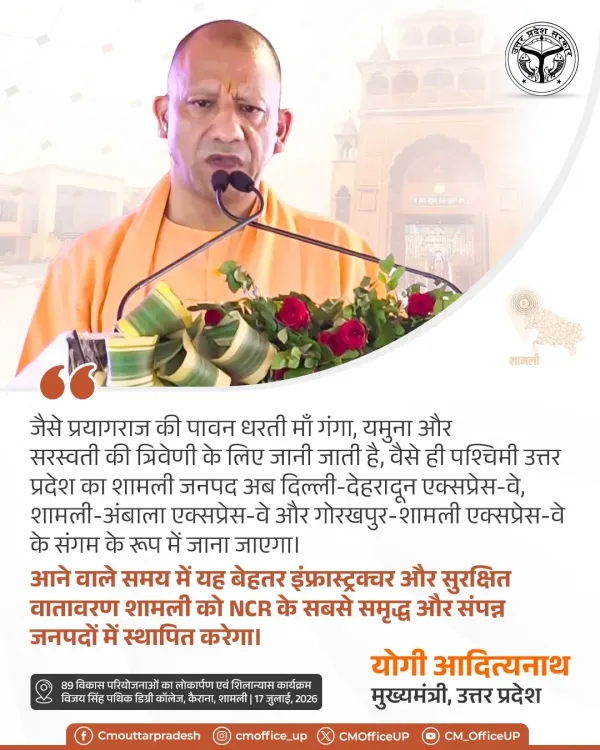 CM Yogi: Shamli to become expressway confluence hub of western UP