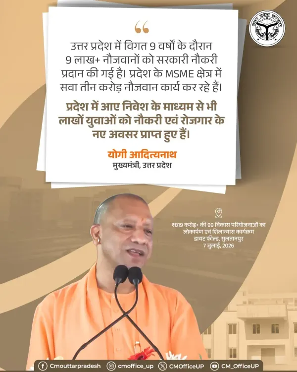 CM Yogi: UP gave 9 lakh govt jobs in 9 years