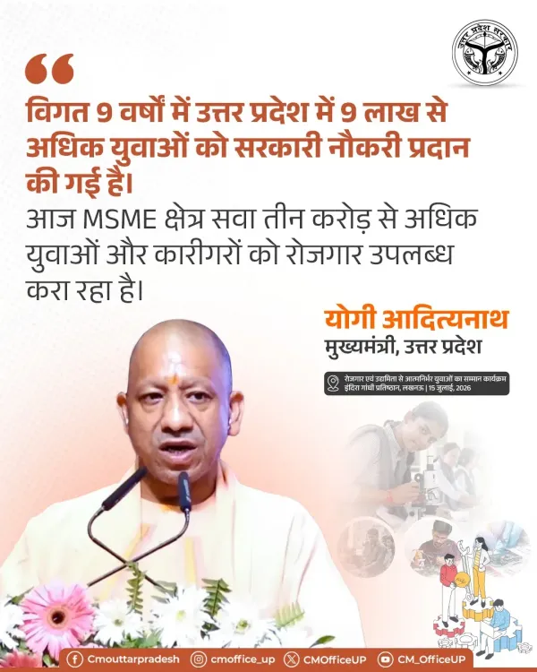 CM Yogi: UP gave 9 lakh govt jobs in 9 years, MSME employs 3.25 cr