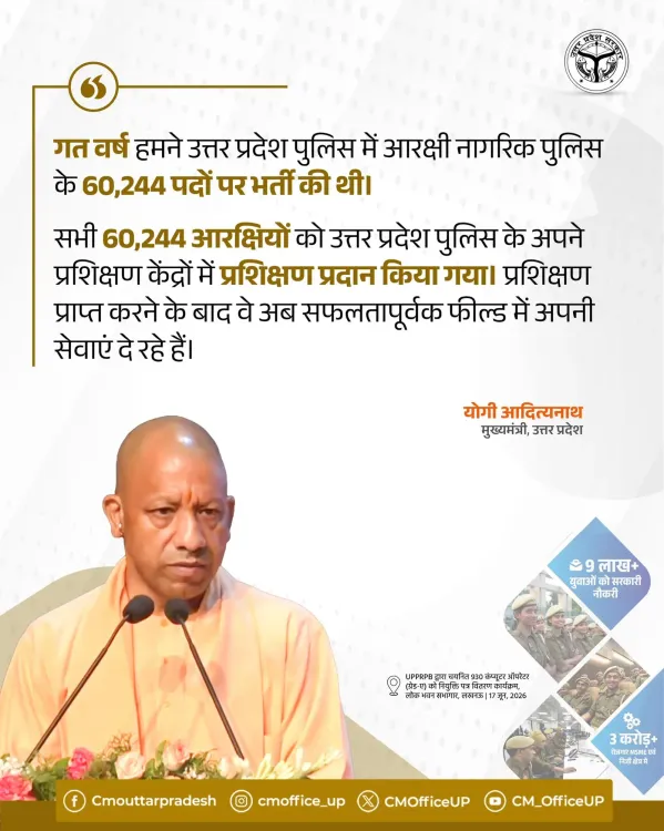 CM Yogi: UP Police Recruited & Trained 60,244 Constables