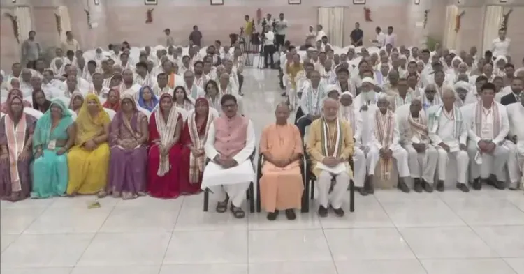 CM Yogi Welcomes Jewar Airport Farmers on First Flight to Lucknow