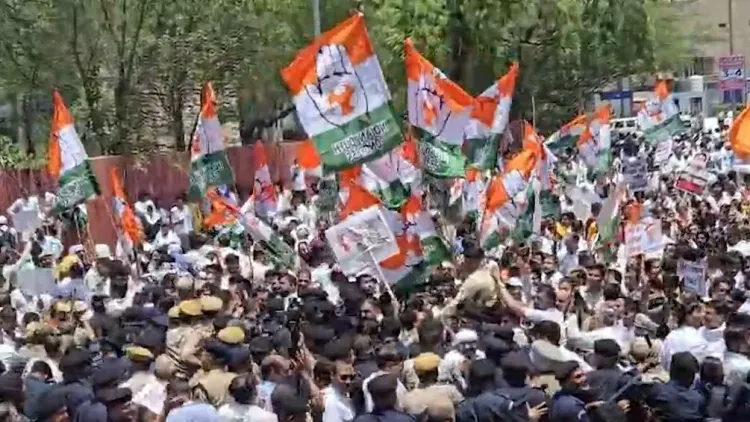 NEET paper leak protest: Congress, police clash in Jaipur with water cannons