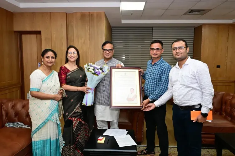 Cotton University Teachers Call on CM Himanta in Guwahati