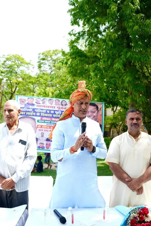 Bawana MLA Ravinder Indraj Singh inaugurates civic works in Shiv Vihar Colony