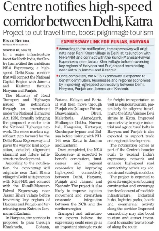 Dr. Jitendra Singh announces Katra-Delhi Express Road Corridor route notified