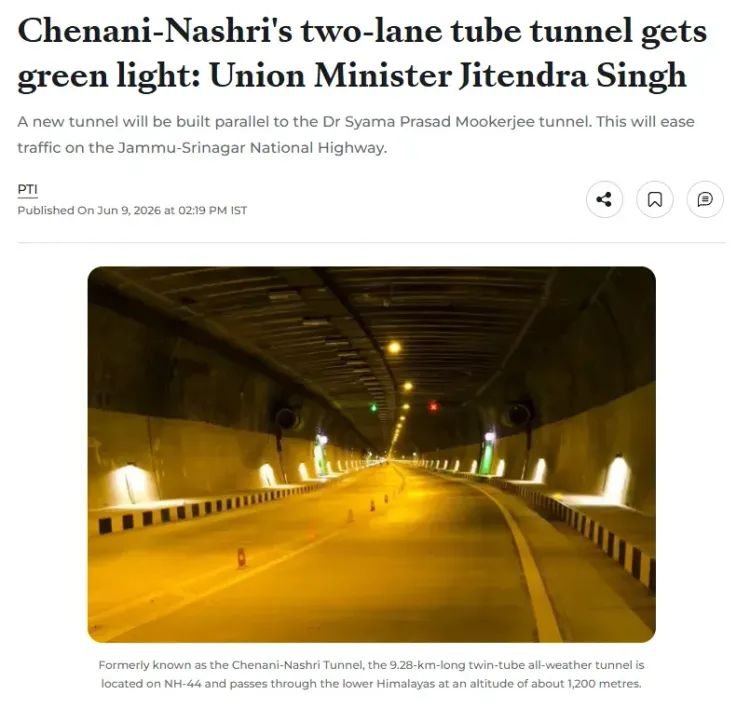Dr. Jitendra Singh flags green light for Chenani-Nashri two-lane tube tunnel