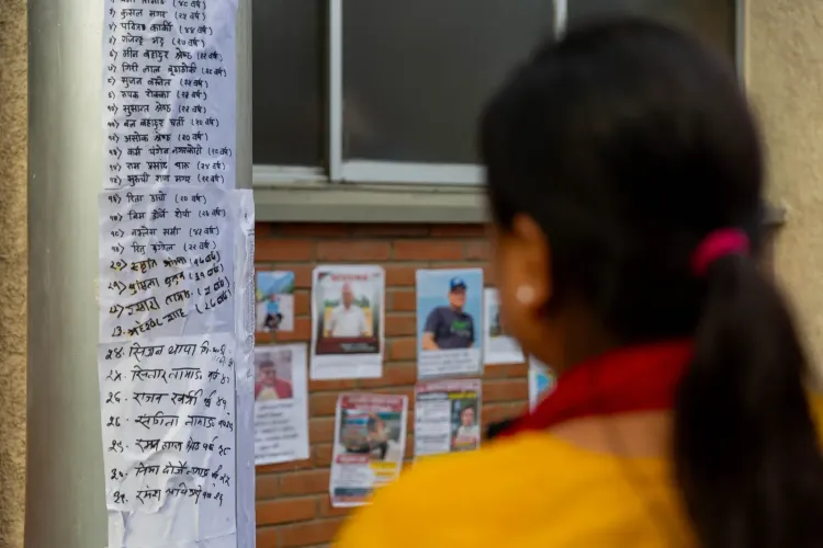 Nepal floods: Families post missing-person notices outside Kathmandu hospital